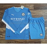 Camisetas Futbol Niños Manchester City Primera Equipación Manga Larga 2021-22..